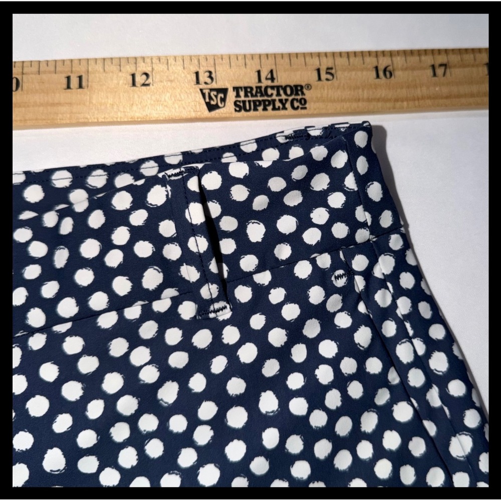 SPANX‎ Polka Dot Shorts Women Large Blue White Stretch Casual Summer - Picture 4 of 9